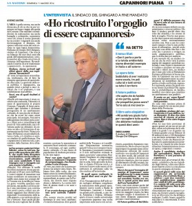L'intervista al sindaco Giorgio Del Ghingaro su La Nazione