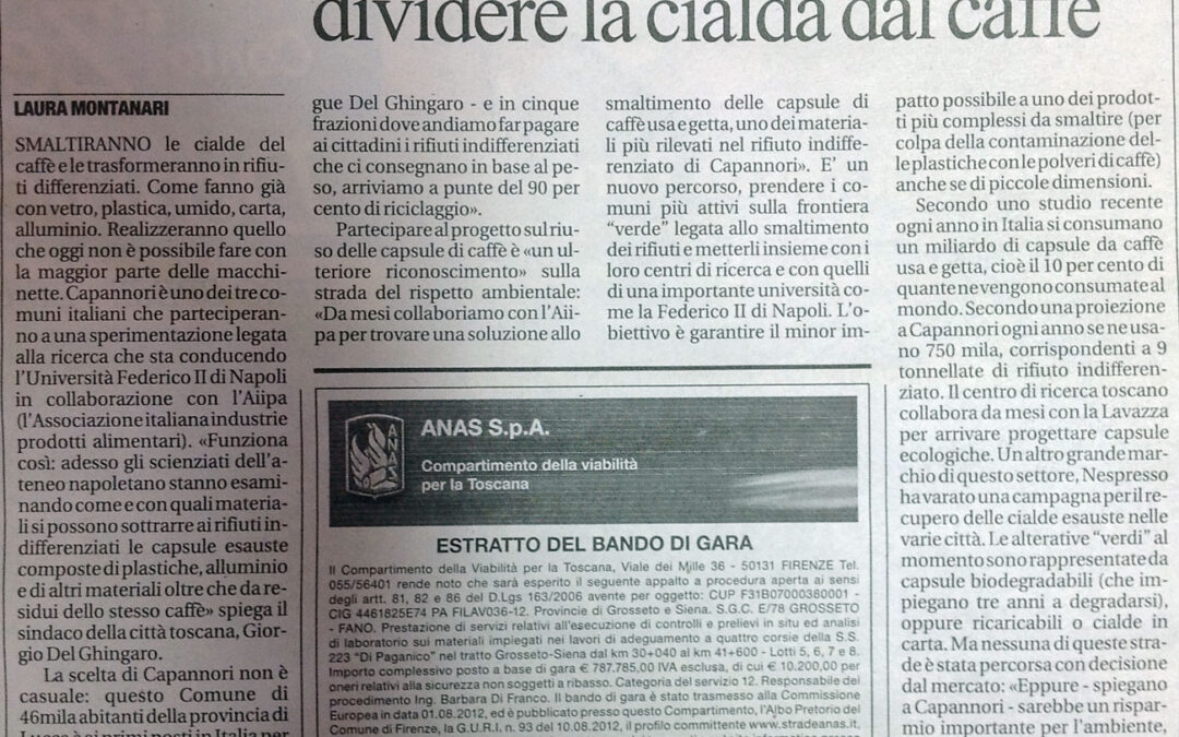 Rifiuti, l’ultima scommessa dividere la cialda del caffè
